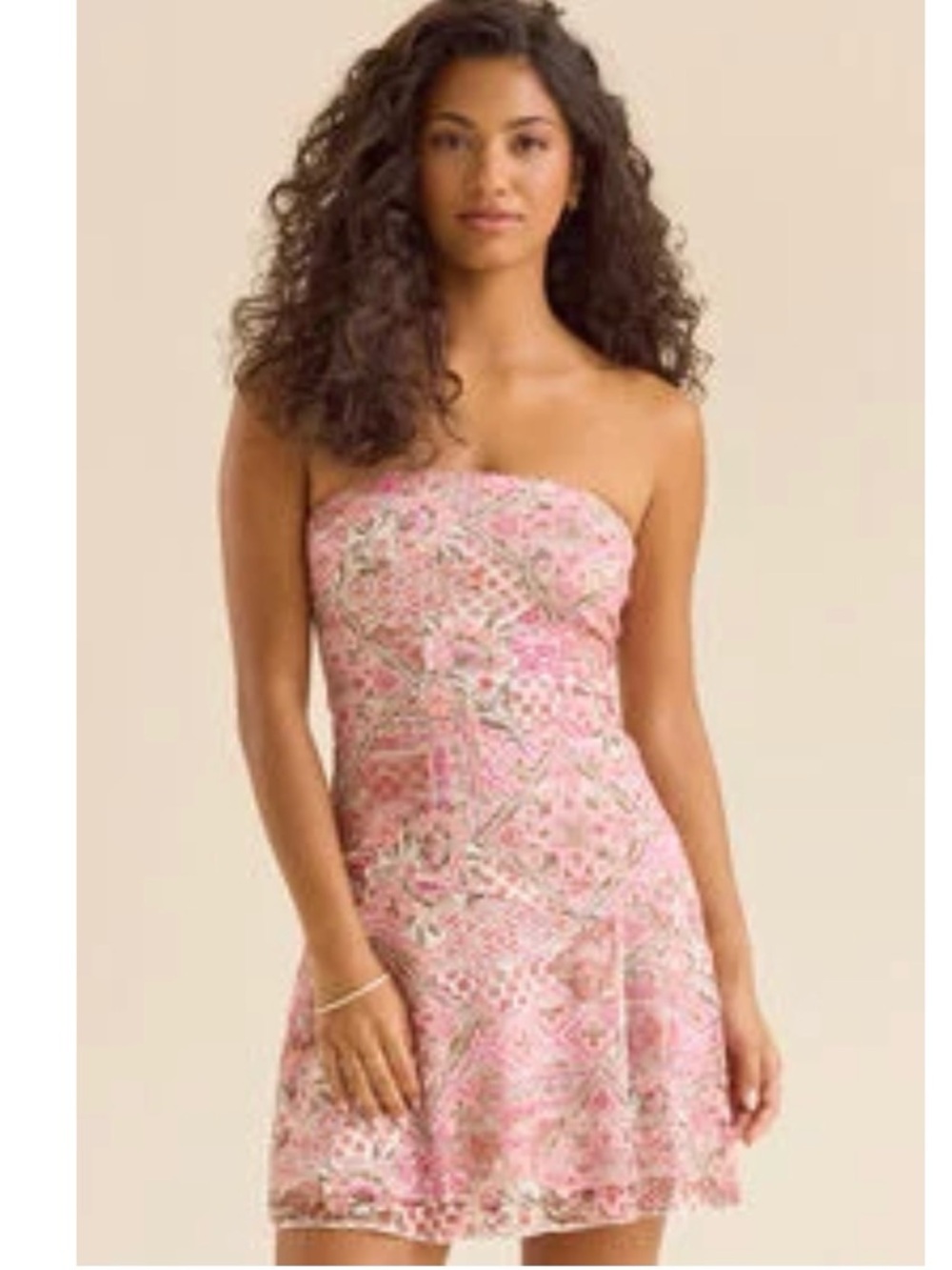Super Cute Strapless Boho Mini Dress by Altar’d State Small - Picture 9 of 11